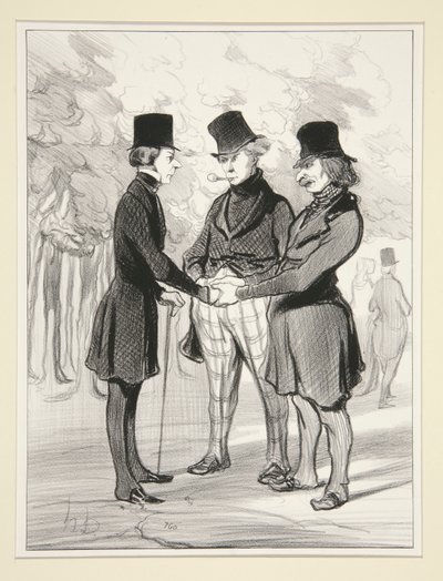 Wat een gelukkige ontmoeting door Honoré Daumier