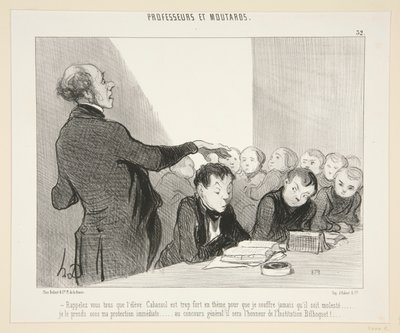 Herinner je allemaal dat leerling Cabussol.. - #32 van Professeurs et Moutards door Honoré Daumier