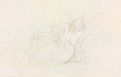 Liggende Vrouw Leunend op Haar Arm (verso) door Honoré Daumier