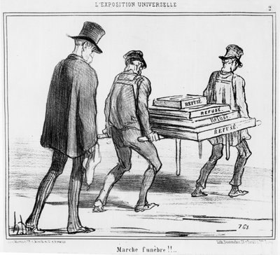 Verfrissingskraam tijdens een hittegolf op de Parijse Wereldtentoonstelling, cartoon uit de serie 
