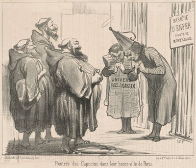 Terugkeer van de Kapucijnen in... Parijs door Honoré Daumier