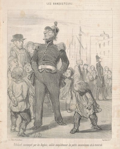 Rifolard... vergeet... de ongemakken van de overtocht door Honoré Daumier