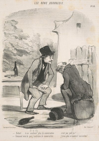 Robert ... je houdt het gesprek niet meer gaande ... door Honoré Daumier
