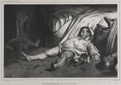 Rue Transnonain, 15 april 1834, 1834 door Honoré Daumier