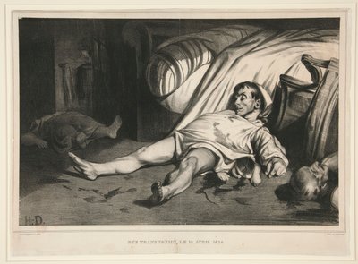 Rue Transnonain, 15 April 1834, gepubliceerd in La Association Mensuelle door Honoré Daumier