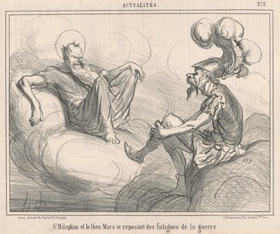 Sint Mitophan en de god Mars door Honoré Daumier