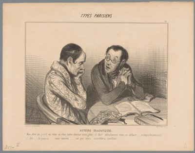 Schrijver adviseert collega zich te ontdoen van zijn vrouw door Honoré Daumier