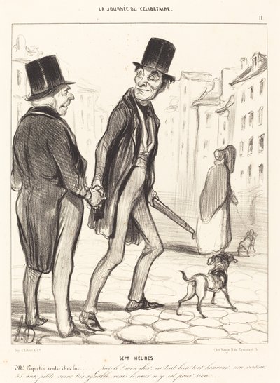 Zeven Uur door Honoré Daumier