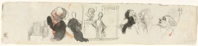 Schetsen van Verschillende Figuren (verso) door Honoré Daumier