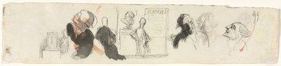Schetsen van verschillende figuren, derde kwart 19e eeuw door Honoré Daumier