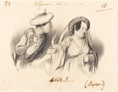 Sortez!... (Bajazet) door Honoré Daumier