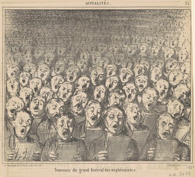 Souvenir van het grote festival van de orphéonisten door Honoré Daumier