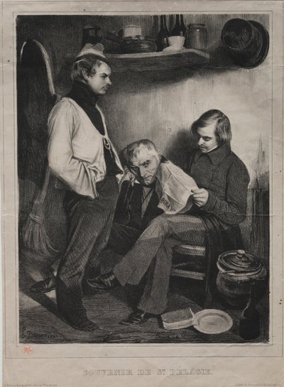 Souvenir van de gevangenis van Ste. Pélagie, 1834 door Honoré Daumier