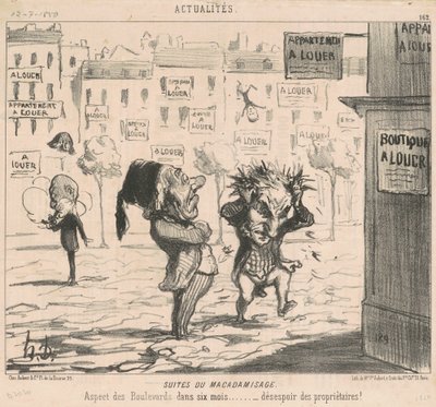 Gevolgen van het Macadamiseren door Honoré Daumier