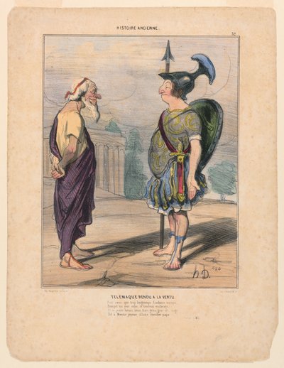 Telemachus Teruggebracht naar de Deugd door Honoré Daumier