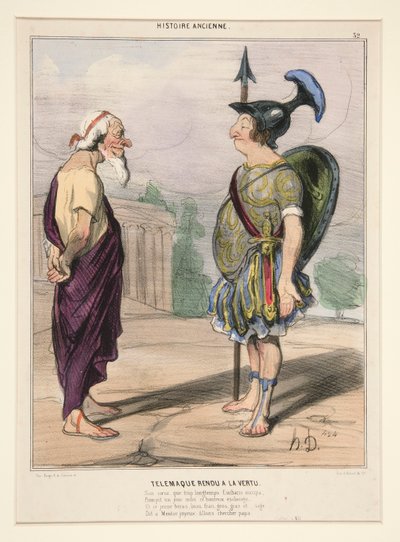 Telemaque teruggebracht naar de deugd. Zijn hart, dat te lang door Eucharis werd bezet door Honoré Daumier