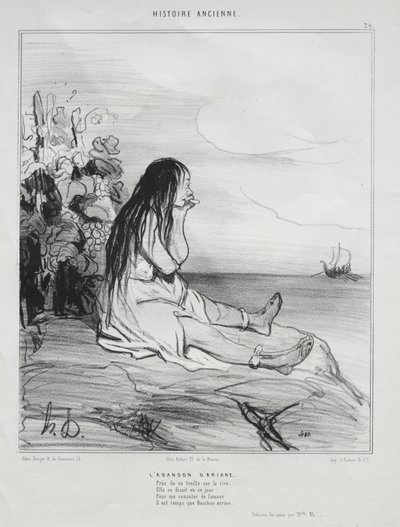 Het Verlaten van Ariadne door Honoré Daumier