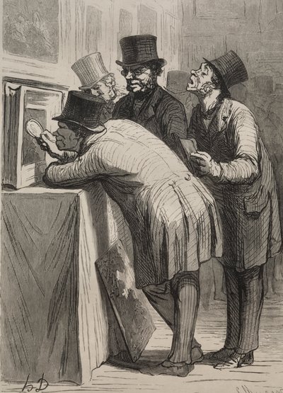 De veilingkamer: De amateur door Honoré Daumier