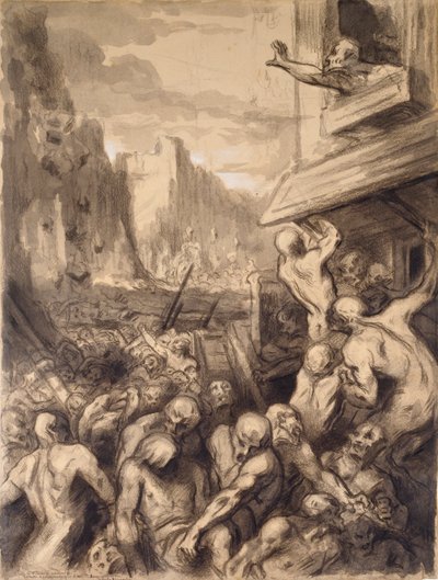 De vernietiging van een stad door Honoré Daumier