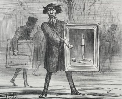 De tentoonstelling van 1859 (plaat 1): Ze hebben dit geweigerd, de onwetenden! door Honoré Daumier