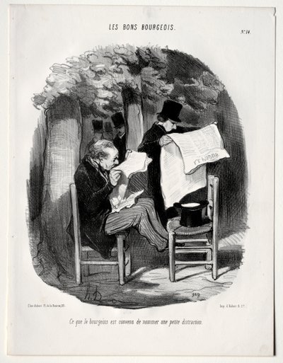De Goede Bourgeois, plaat 14: Wat de bourgeois als een afleiding beschouwen, 1846 door Honoré Daumier