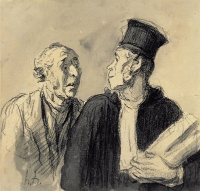 De Advocaat en zijn Cliënt door Honoré Daumier