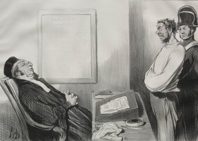 De mannen van gerechtigheid, plaat 15: Je had honger... Dat is geen reden..., 1845 door Honoré Daumier
