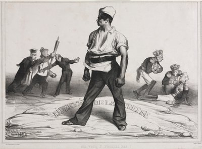 De Maandelijkse Vereniging (plaat 20): Bemoei je er niet mee! door Honoré Daumier