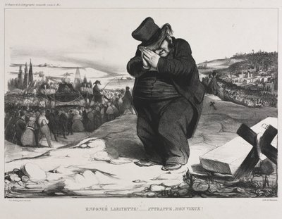 De Maandelijkse Vereniging plaat 22: Mislukte Lafayette! Het dient je goed, mijn oude vriend! door Honoré Daumier