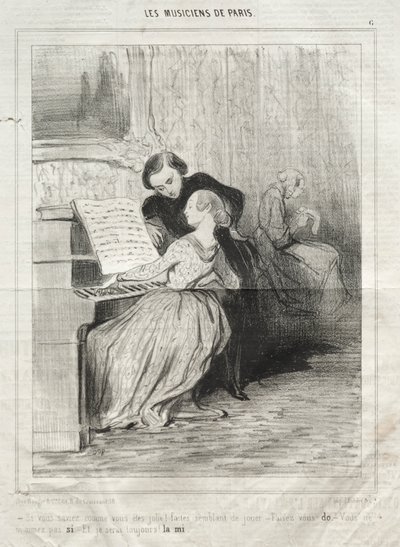 De muzikanten van Parijs, plaat 6: Als je wist hoe mooi je bent! door Honoré Daumier
