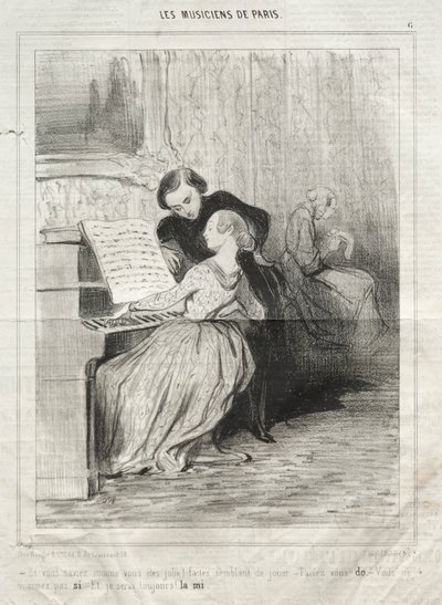 De muzikanten van Parijs, plaat 6: Als je wist hoe mooi je bent!, 6 maart 1841 door Honoré Daumier