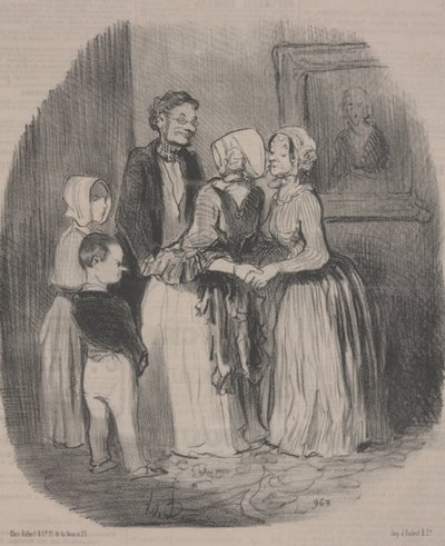 Het Verplichte Nieuwjaarsbezoek aan Tante Rabourdin door Honoré Daumier