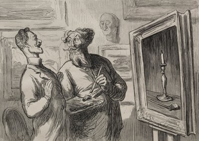 De Schilders: Een Realist Vindt Altijd Een Andere Realist Om Hem Te Bewonderen door Honoré Daumier
