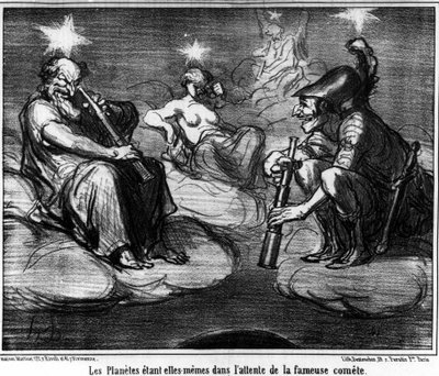 De planeten wachten zelf op de beroemde komeet, genomen uit 