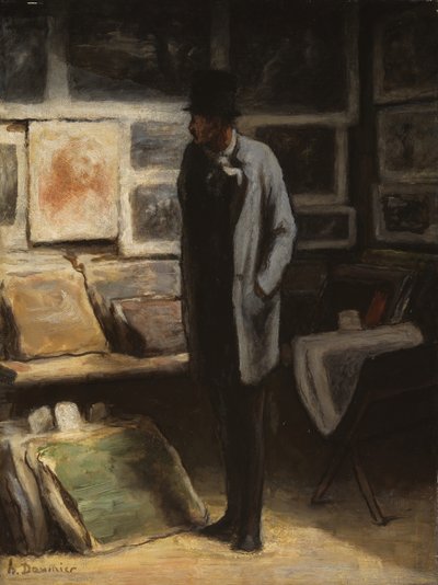 De prentverzamelaar, ca. 1857-63 door Honoré Daumier
