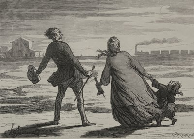 De Spoorweg: Te Laat door Honoré Daumier