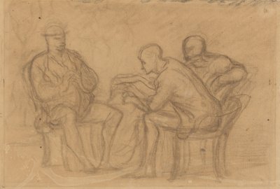 Het lezen door Honoré Daumier