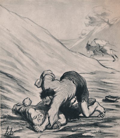 De rovers en de ezel, ca. 1860s, 1946 door Honoré Daumier