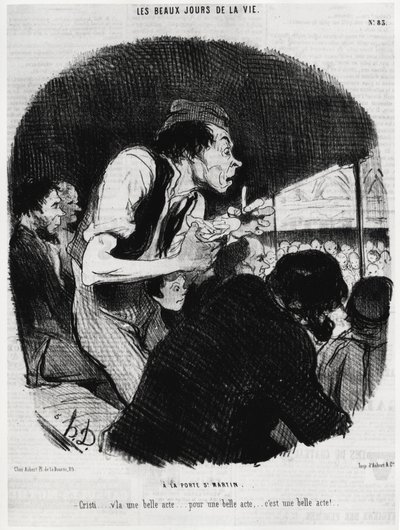 De mooie dagen van het leven: bij de deur van Saint Martin, Christi... is een mooie daad... voor een mooie daad... het is een mooie daad. Illustratie door Honore Daumier (1808-1879), gepubliceerd in het nieuws, "Charivari", datum 6 februari 1846. door Honoré Daumier