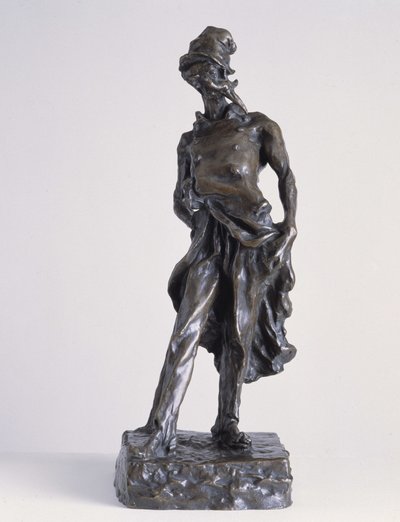 De ratapoil, een politieke cartoonist die de doodgraver van de Republiek vertegenwoordigt. Bronzen sculptuur met zand door Honore Daumier (1808-1879) door Honoré Daumier