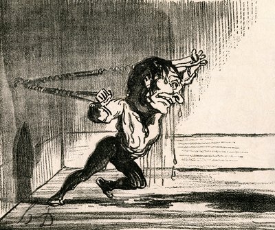 De regeneratie van de mens door gymnastiek door Honoré Daumier