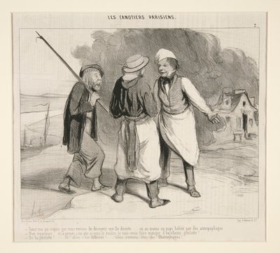 Tiens! moi qui croyais que nous venions de decouvrir une ile deserte door Honoré Daumier