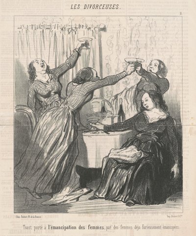 Toast op de emancipatie van vrouwen... door Honoré Daumier