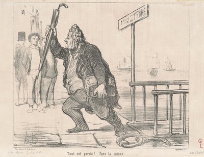Alles is verloren! Behalve de kist door Honoré Daumier