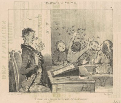 Trieste lot van professoren door Honoré Daumier