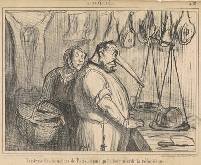 Verdriet van de slagers van Parijs ... door Honoré Daumier