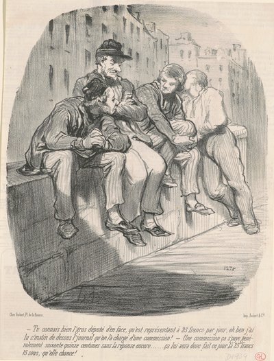 Je kent die dikke afgevaardigde aan de overkant goed... door Honoré Daumier