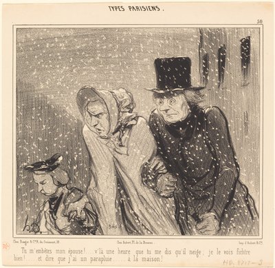 Je irriteert me, mijn vrouw!... het is al een uur... door Honoré Daumier