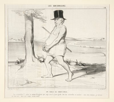 Een misbruik van vertrouwen. De ellendigen!! een advocaat uit de gevangenis stelen die zwemt onder de bescherming van de natuurlijke en sociale wetten! door Honoré Daumier