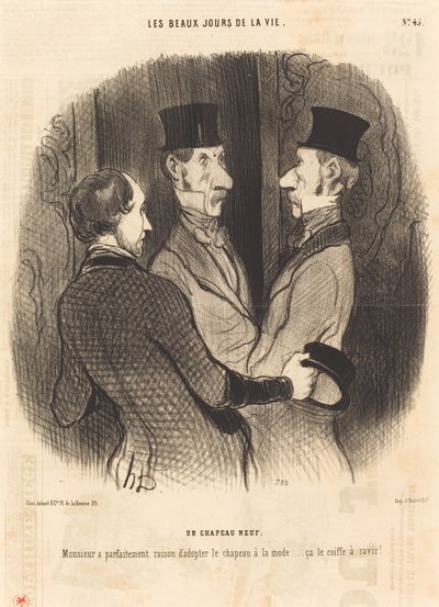 Een Nieuwe Hoed door Honoré Daumier